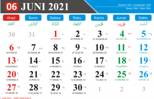 Kalender Bulan Juni 2021 Lengkap Hari Libur Nasional Kalender Jawa Bulan Juni 2021 Hari Pasaran Jawa kalender Hijriyah Bulan Juni 2021