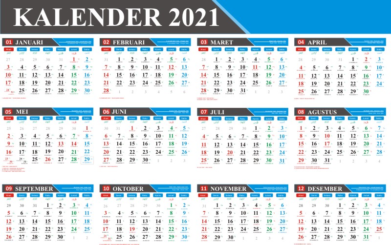 Kalender Tahun 2021 CDR PDF JPG Lengkap dengan Hari Libur ...